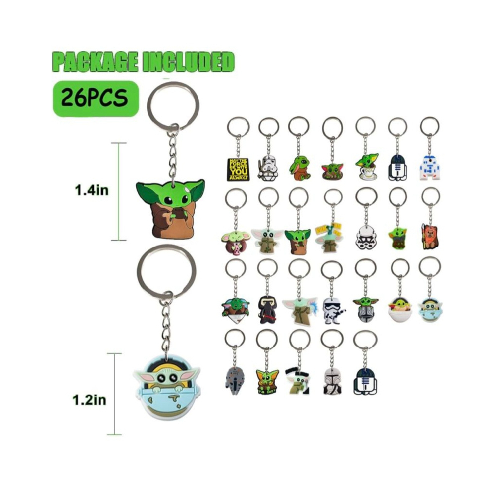Unisex Unbranded Keychains One Size Green Brown Grogu‎ random set of 6